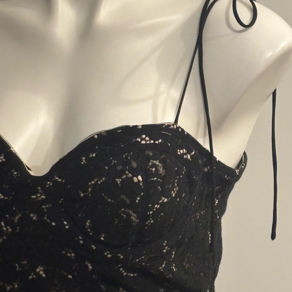 Lulu's Black Lace and Cream Lined Dress Fits Like a Small - Picture 3 of 7
